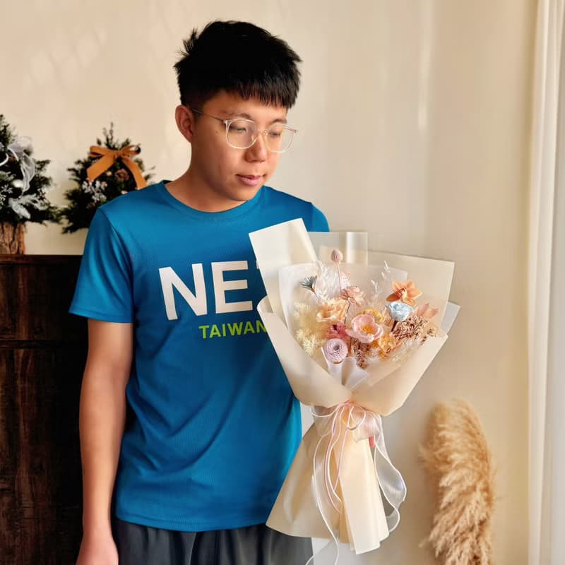 蜜橙橘 永生玫瑰花束 情人節花束