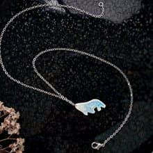 玻璃瓷項鍊  漸層的鯨魚