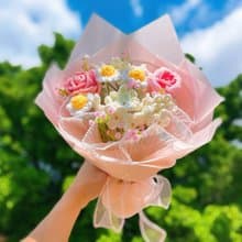 花屋系列 手作鉤織粉色系永恆花束