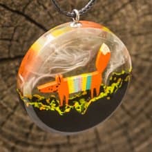 木樹脂項鍊珊瑚礁天然苔蘚在黑暗中發光