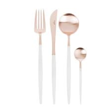 葡萄牙Cutipol GOA系列白玫瑰金主餐四件組(刀叉匙咖啡匙)