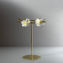 Plumeria 夏季系列 雞蛋花耳環 細工花 接單製作