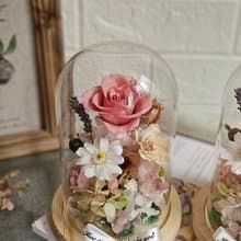永生玻璃花盅 畢生花禮 生日花禮 謝師禮 情人節永生花 母親節