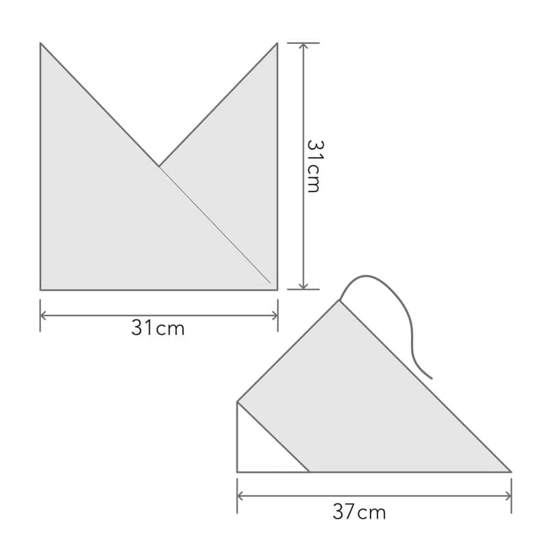 【１点もの】お弁当袋セット あずま袋と箸袋 綿麻 着物地 水色