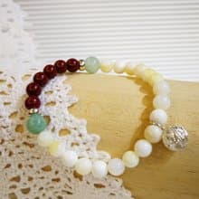 車磲翡翠硃砂手鍊