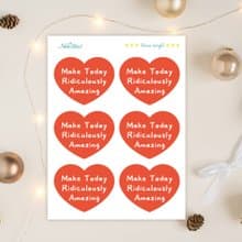 愛心防水立體貼紙MakeTodayRidiculouslyAmazing行李箱筆電水晶貼