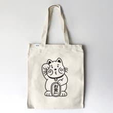 cheeky cheeky 沒錢的招財貓 帆布托特包 tote bag
