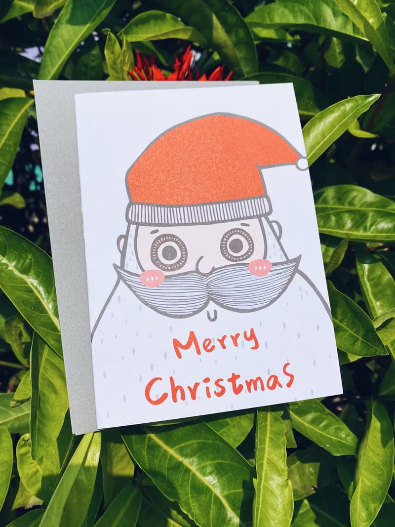 插畫手寫對折卡片 - Merry Christmas 聖誕節