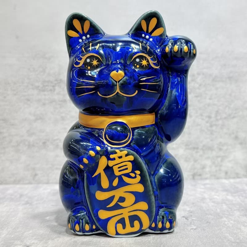 【青墨聚寶】日本清水燒招財貓 | 青墨 億万両 左