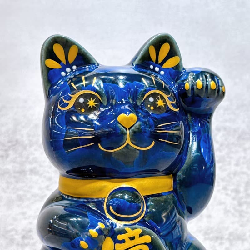 【青墨聚寶】日本清水燒招財貓 | 青墨 億万両 左
