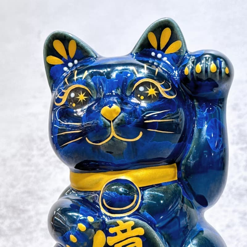 【青墨聚寶】日本清水燒招財貓 | 青墨 億万両 左