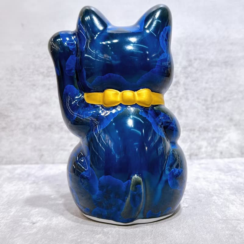 【青墨聚寶】日本清水燒招財貓 | 青墨 億万両 左