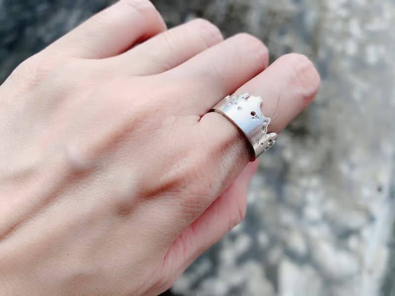 接單訂製 純銀月蝕寬版戒指