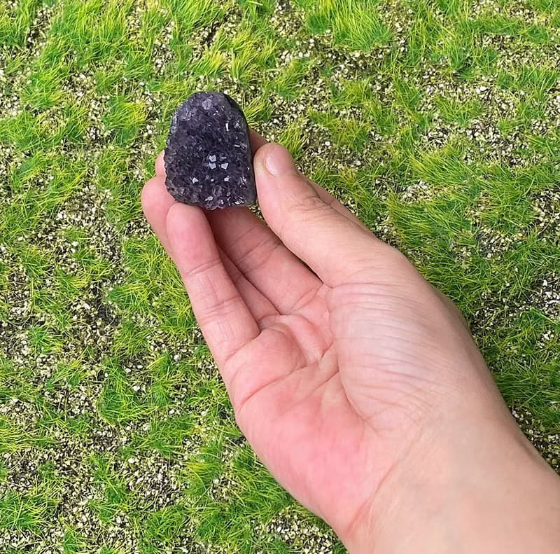 小小能量擺件-天然小小迷你滿天星紫晶鎮 紫水晶 辦公室 療癒