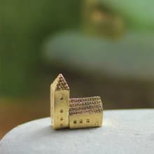 有高塔的小屋-金屬擺飾 療癒小物