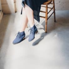 【哥本哈根】顯瘦綁帶防潑水靴_深藍 |手工訂製 | MIT 21.5-26.5