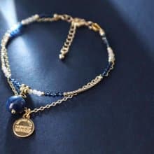 清淨心靈| 刺激創造力| 提升表達力|藍晶石•兩件相連式手鍊