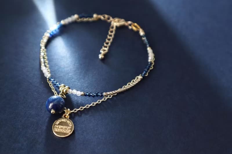 清淨心靈| 刺激創造力| 提升表達力|藍晶石•兩件相連式手鍊