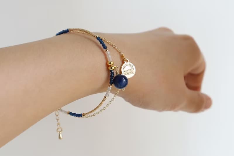 清淨心靈| 刺激創造力| 提升表達力|藍晶石•兩件相連式手鍊