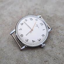 Luch 2209 wind up Soviet wrist watch vintage  – classic white dial mens watch