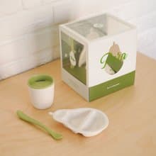 【Mastro Geppetto】日本寶寶副食品餐具禮盒組-梨子 (附提袋)