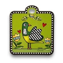 義大利EGAN- 插畫咕咕鳥系列 18CM 隔熱墊 麵包板 綠色