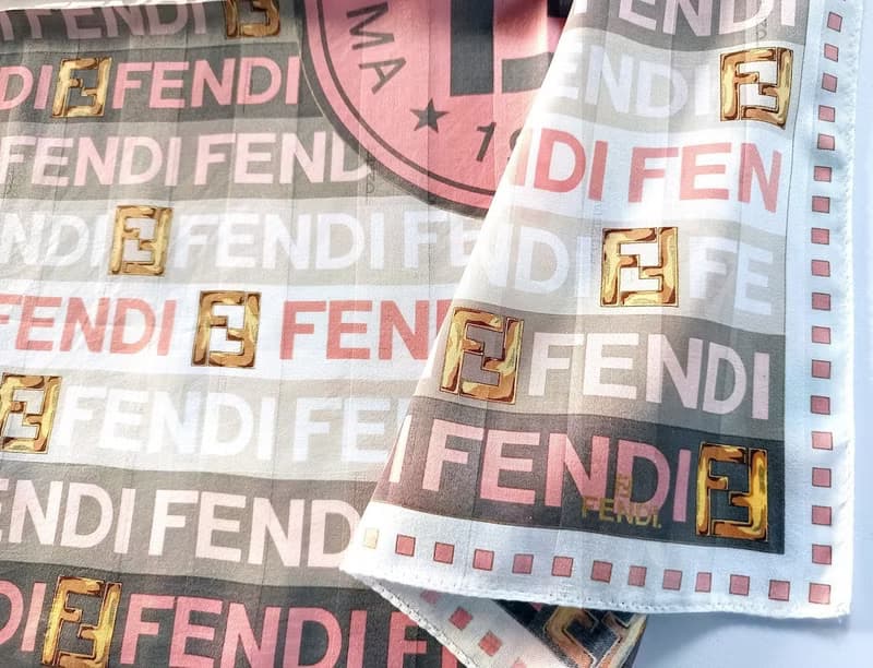Fendi Vintage Scarf Gift 23 x 22.5 inches