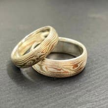 【半畝光】三色木目金霧面戒指