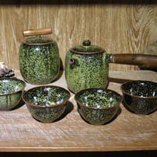 【台客藍】金瓜茶具組 金瓜壺+金瓜茶葉罐+金瓜杯4杯