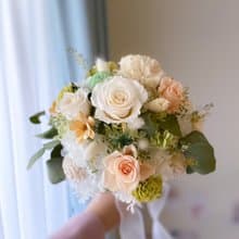 森林系圓形永生捧花  新娘捧花 婚禮 永生花 森林系