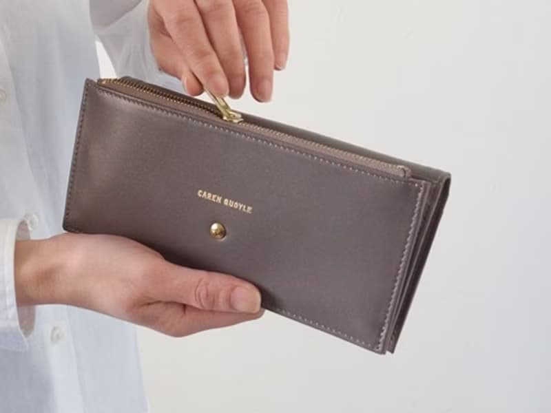 日本製革で作ったシックな長財布 - Long Wallet - GREY -  CAREN QUOYLE -