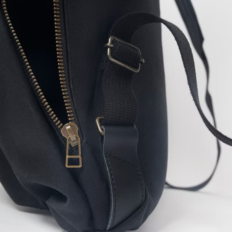 【picnic bag L black】バックパック/キャンバス/レザー/旅行カバン/大容量/頑丈/A4