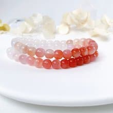 水蜜桃鹽源瑪瑙||源瑪瑙水晶/水晶/手串/手鍊