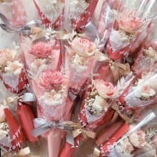 海藏設計│單支乾燥康乃馨花束 母親節花束 韓風果凍花束 附提袋