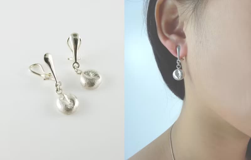 純銀耳環 耳夾式  夾式耳環 Ear Clip 設計師手工製品 古法熔銀