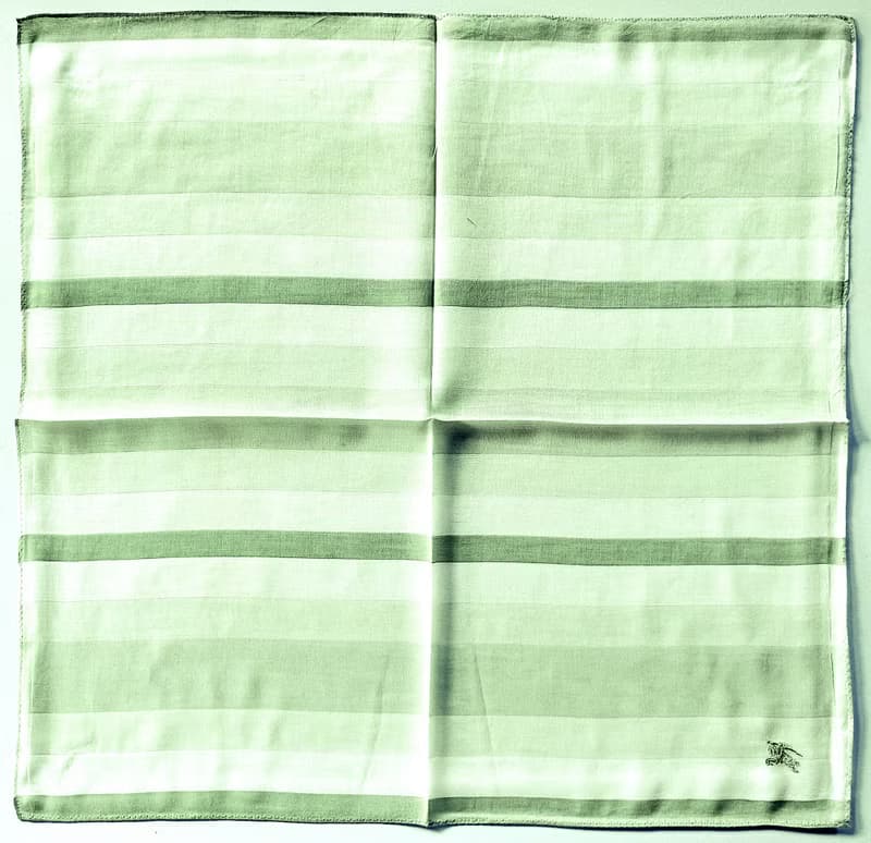 Burberry Vintage Handkerchief Green 19 x 18.5 inches.