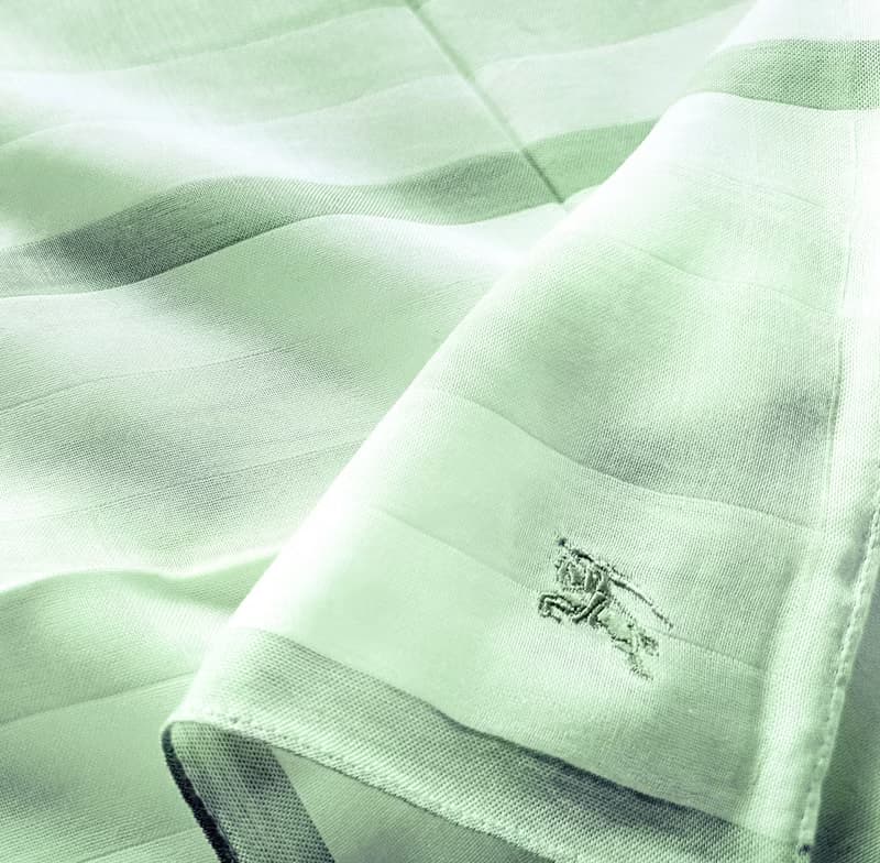 Burberry Vintage Handkerchief Green 19 x 18.5 inches.