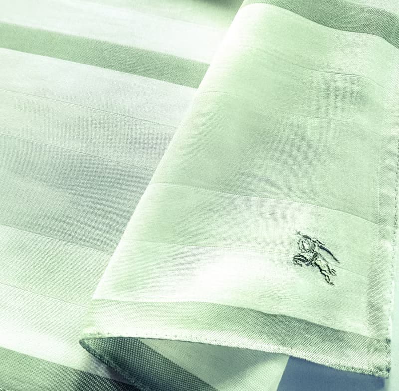 Burberry Vintage Handkerchief Green 19 x 18.5 inches.