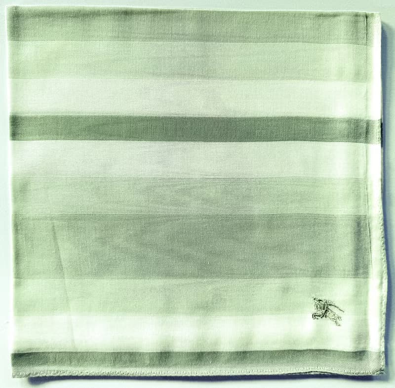 Burberry Vintage Handkerchief Green 19 x 18.5 inches.