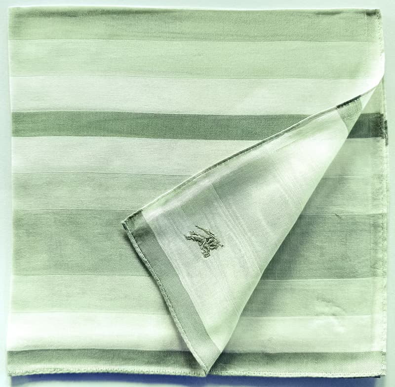 Burberry Vintage Handkerchief Green 19 x 18.5 inches.