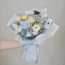 /畢業花束E款 藍色/七夕 教師節 畢業花束 情人節 永生花 玫瑰