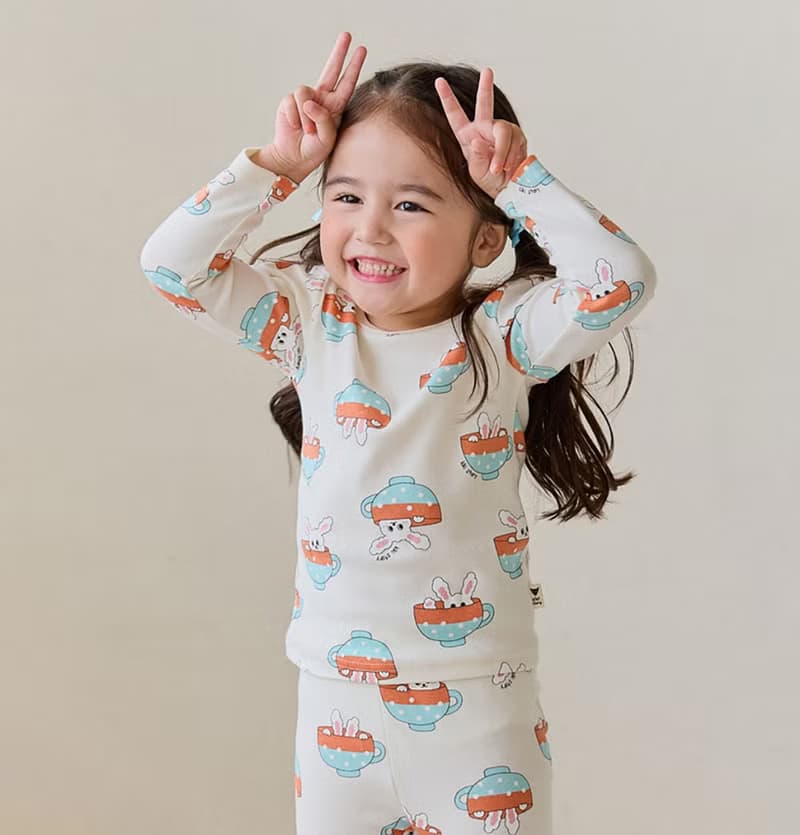 兔兔的下午茶-舒棉雲柔衣長袖韓國童裝-K51909