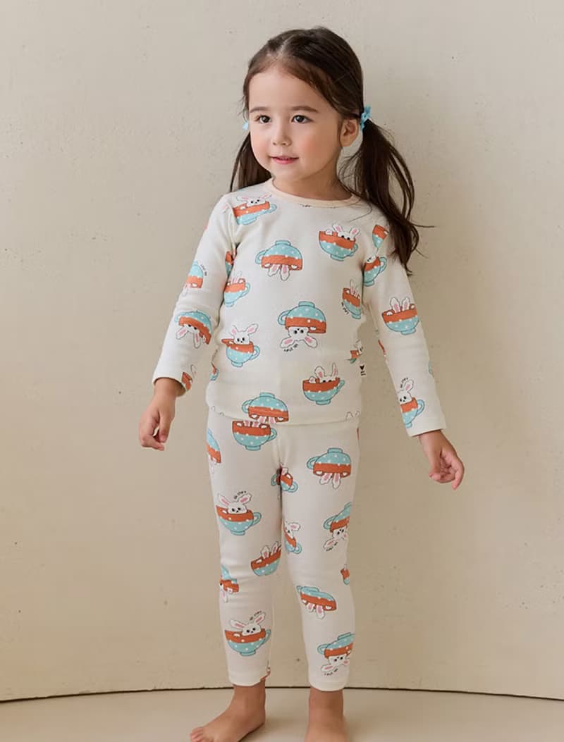 兔兔的下午茶-舒棉雲柔衣長袖韓國童裝-K51909