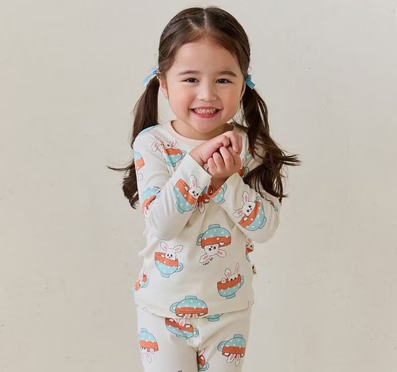 兔兔的下午茶-舒棉雲柔衣長袖韓國童裝-K51909