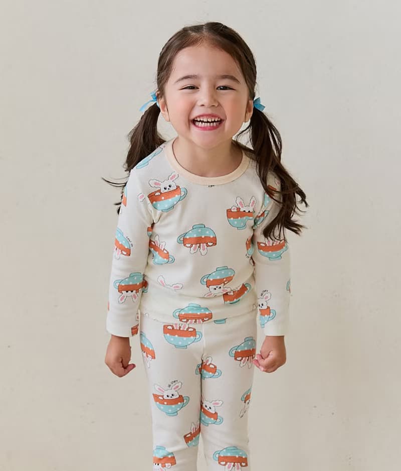 兔兔的下午茶-舒棉雲柔衣長袖韓國童裝-K51909