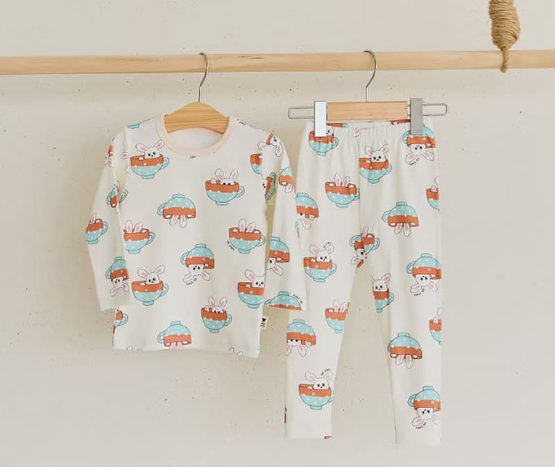 兔兔的下午茶-舒棉雲柔衣長袖韓國童裝-K51909