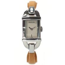 【日本直送 中古美品】グッチ GUCCI 腕時計 6800L バングルウォッチ ステンレススチール/レザー シルバー