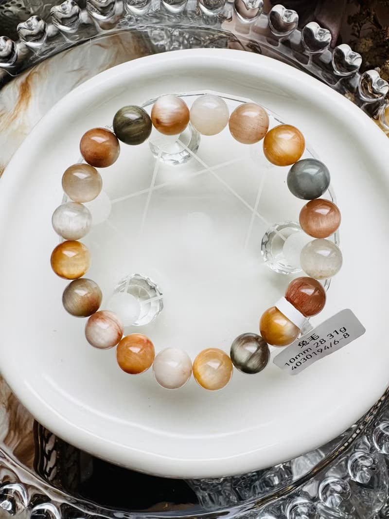 小精品滿順彩兔毛水晶10mm28.31g滿毛順髮強光正向積極遠離負面