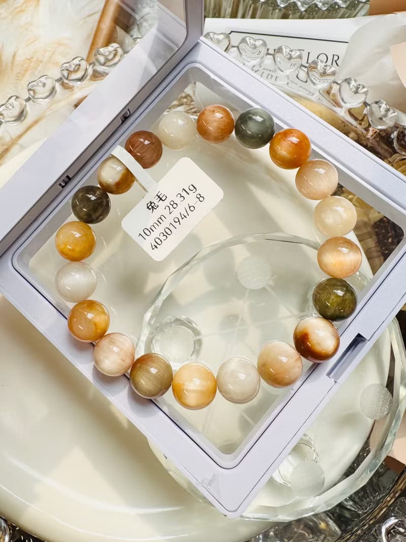 小精品滿順彩兔毛水晶10mm28.31g滿毛順髮強光正向積極遠離負面