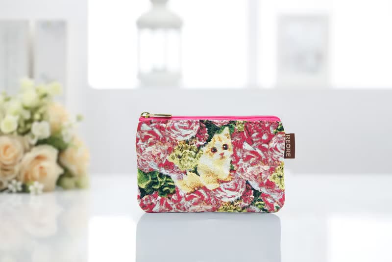 零錢包 卡片隔層 / 防潑水 平織緹花 躲貓貓